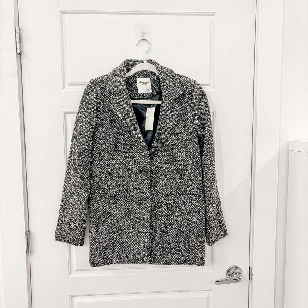 NEW Abercrombie & Fitch Heavyweight Textured Blazer Coat - Picture 3 of 7